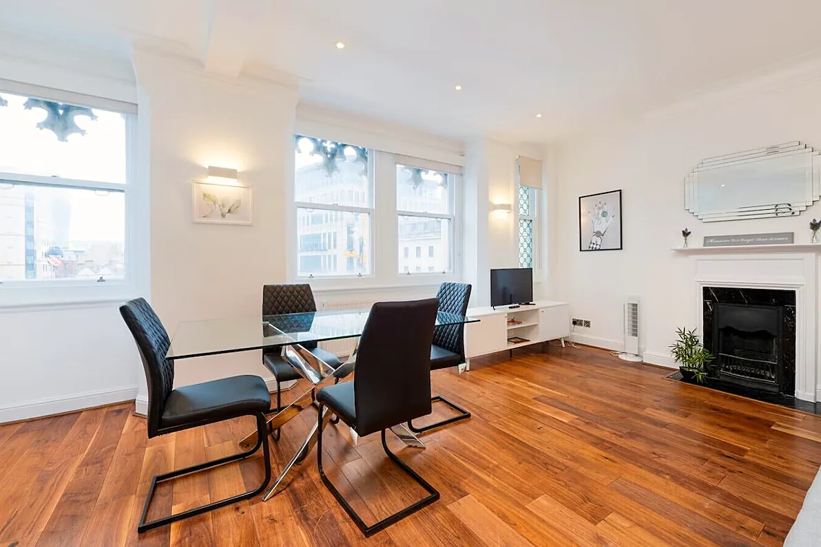 Dining table by the windows